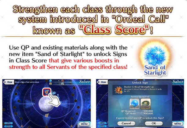 Fate/Grand Order Class Score Guide 8