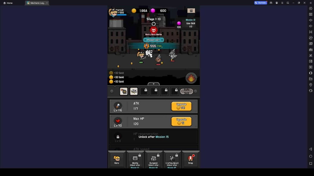 Upgrade the Hero Attributes Upgrade the Hero Attributes