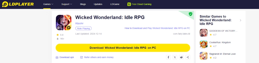 How to Download and Play Wicked Wonderland: Idle RPG on PC in 2 Steps