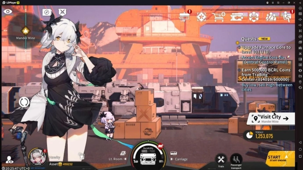 Karakter Livia Resonance Solstice sedang berdiri di belakang kardus.