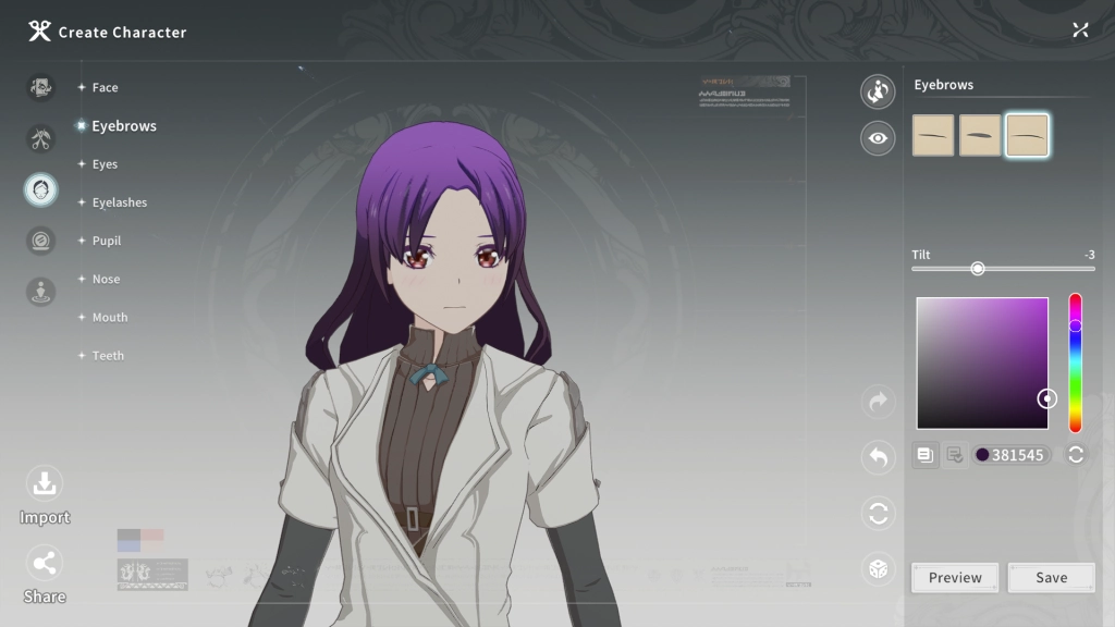 Customize the character