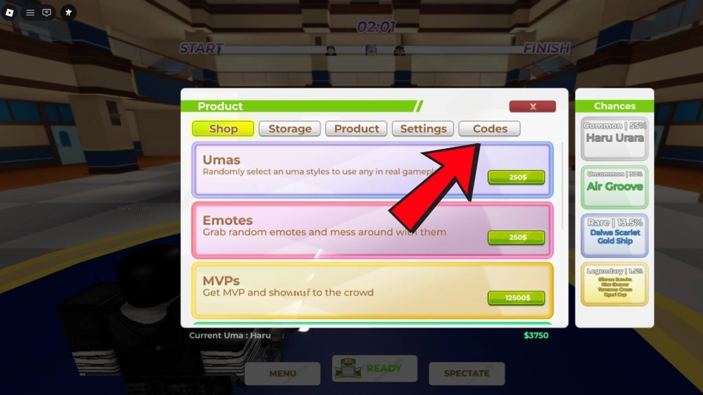 Redeeming Process For the Codes in Uma Racing Redeeming Process For the Codes in Uma Racing