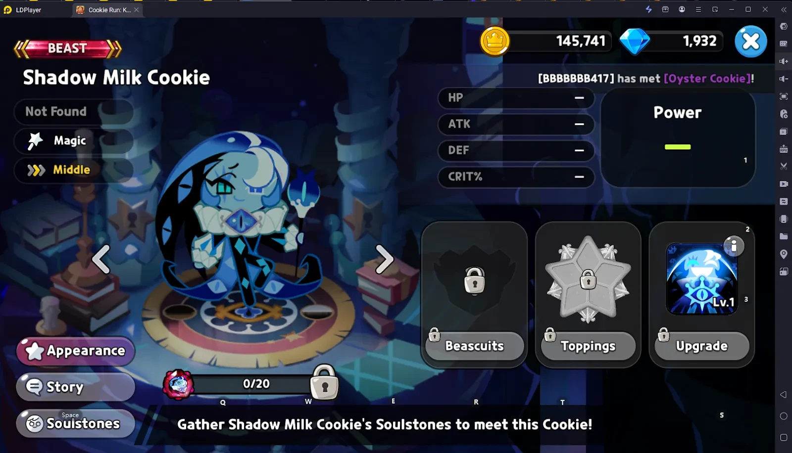 Cookie Run Kingdom Shadow Milk Cookie