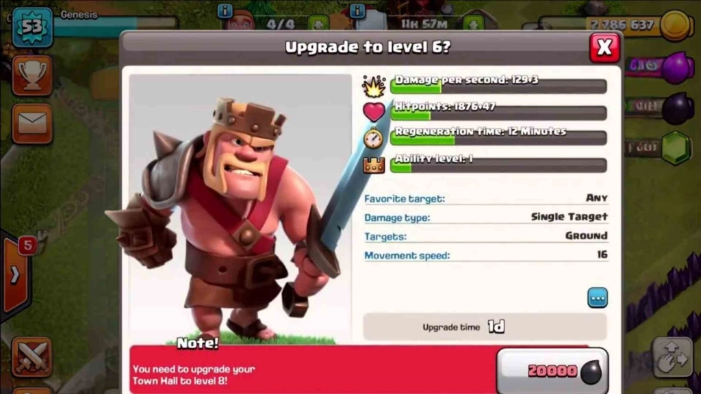Upgrading the Barbarian King 