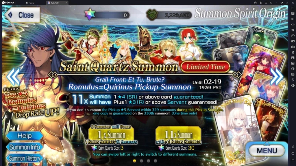 Fate/ Grand Order Grail Front Gamemode Guide