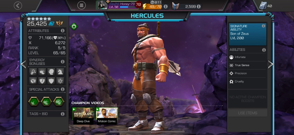 Cosmic Class Top Champions from the MCOC Tier List