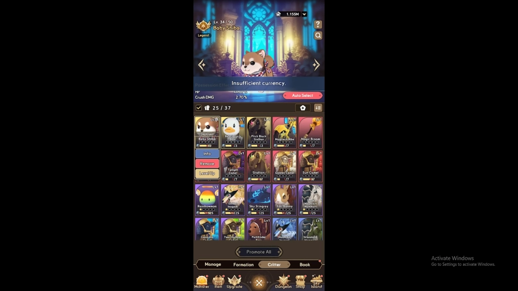 Monster Growth and Upgrades