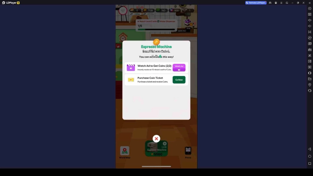 Watch Ads for More Coins Watch Ads for More Coins