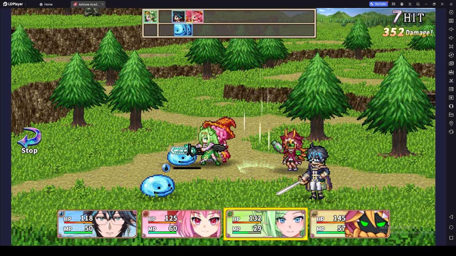 Battles in RPG Astrune Academy