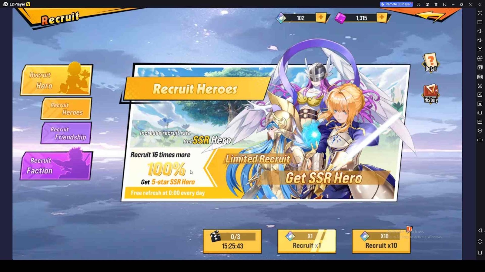 Recruiting Heroes in Heroes United: Fight X 3