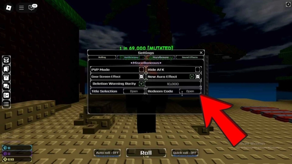 How to Redeem Codes in Sol’s RNG