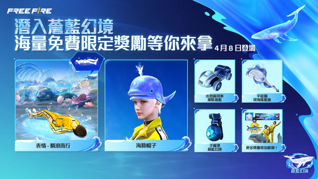 Garena Free Fire 推出限時海洋主題《蒼藍幻境》 新角色與吉祥物登場