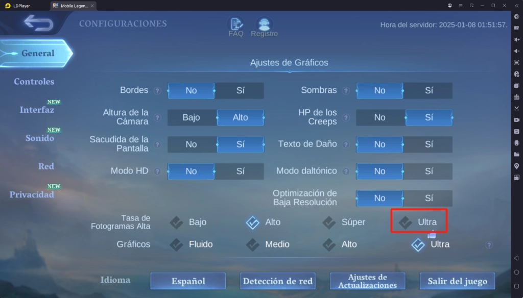 ¿Cómo activar Tasa de Fotogramas Ultra Alta en Mobile Legends: Bang Bang?