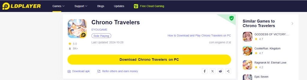 How to Download and Play Chrono Travelers on PC -Beginners Guide