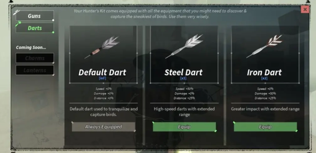 Todos los dardos (Darts) en Beaks Roblox