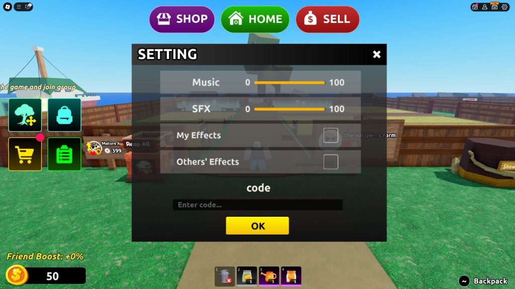 Redeeming Grow Your Farm Codes