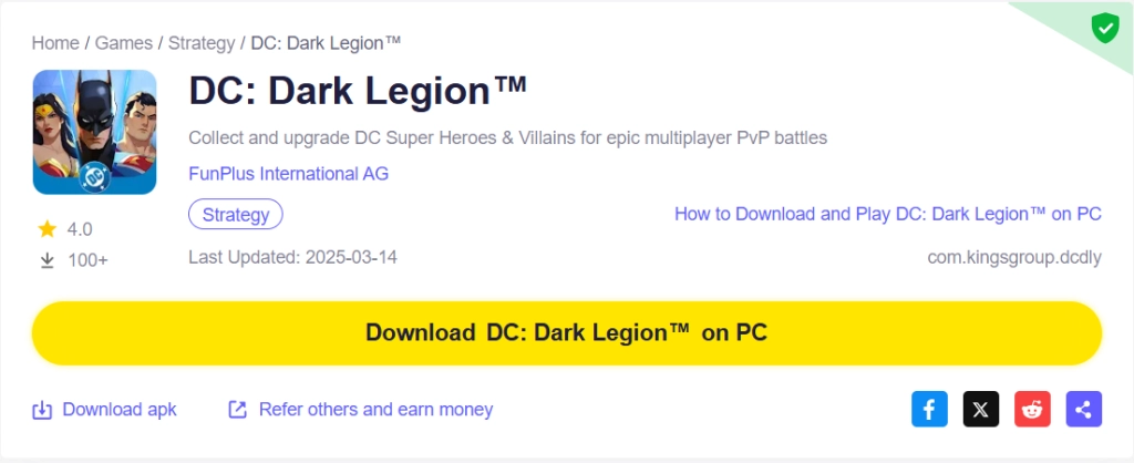 Play DC: Dark Legion on PC 1