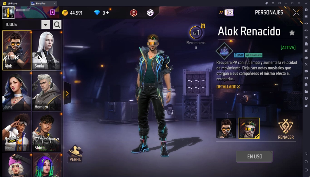 Lista de Niveles de los Mejores Personajes de Free Fire 2025