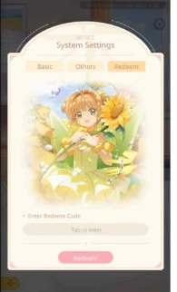 Redeeming Process for the Codes in Cardcaptor Sakura: Memory Keys