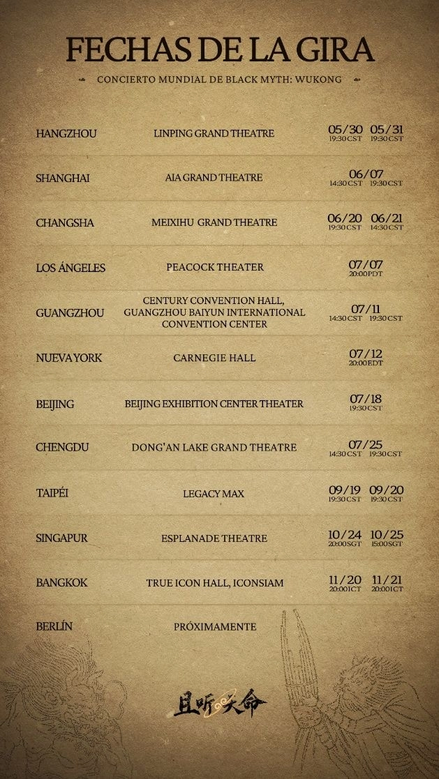 Black Myth: Wukong - Gira de conciertos mundial anunciada