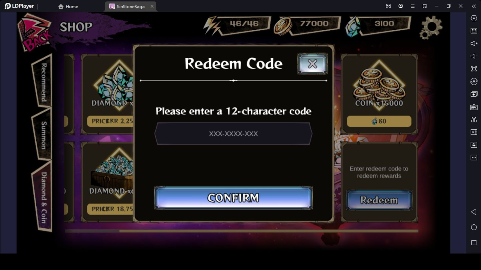 Active Sin Stone Saga Codes