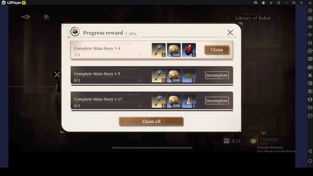 Level up with the Main Story