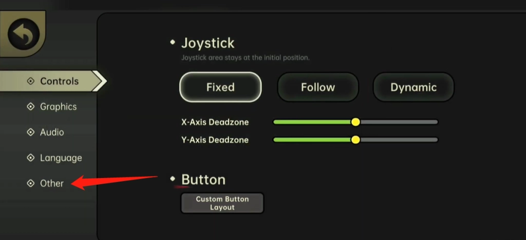 Select Other from the menu bar on the left.