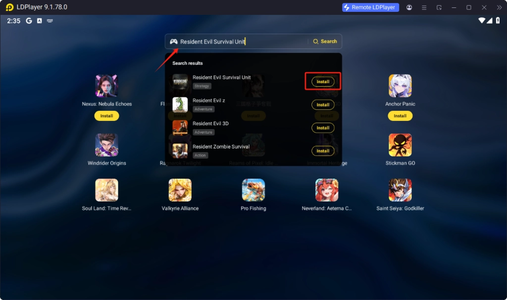 Search Resident Evil Survival Unit