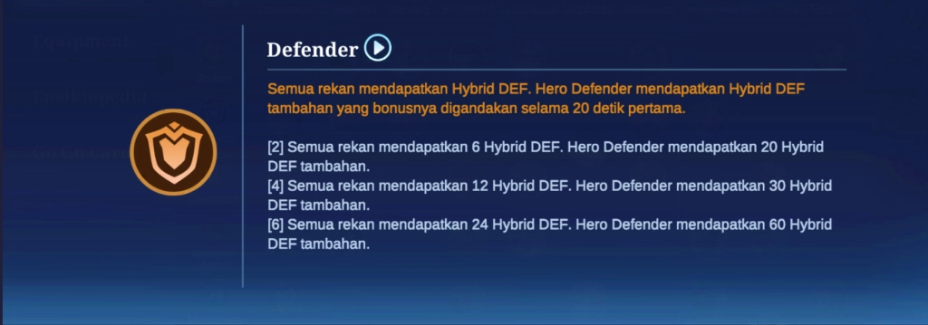 Perkenalan efek syngery Defender