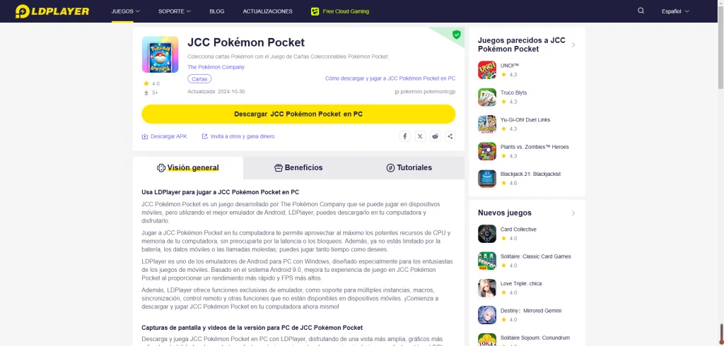 Cómo descargar y jugar Pokémon TCG Pocket en PC - Guía para principiantes