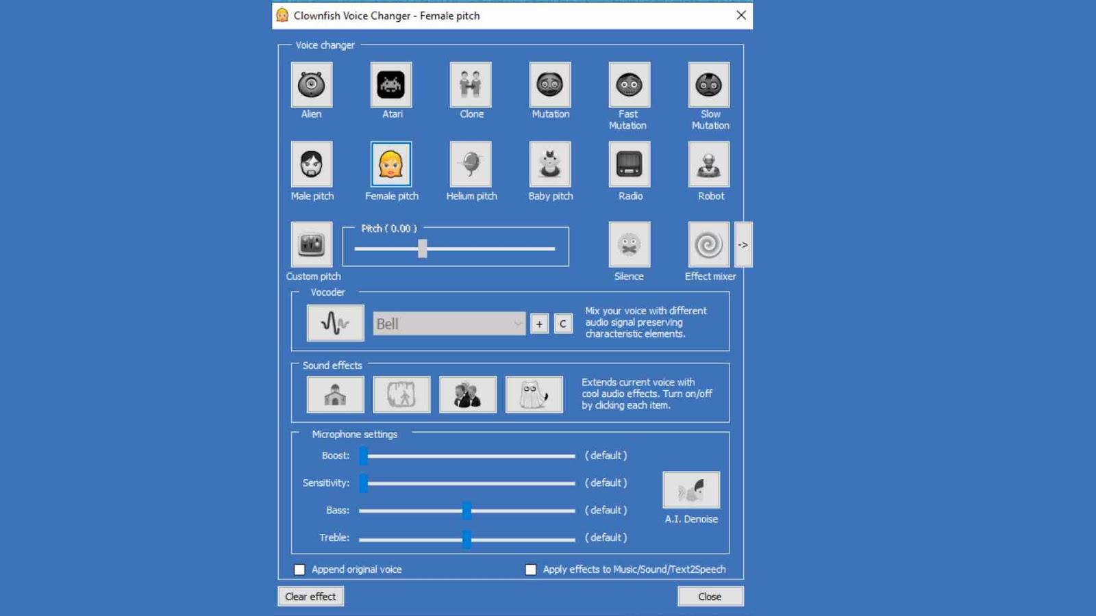 What are the Features of Clownfish Voice Changer