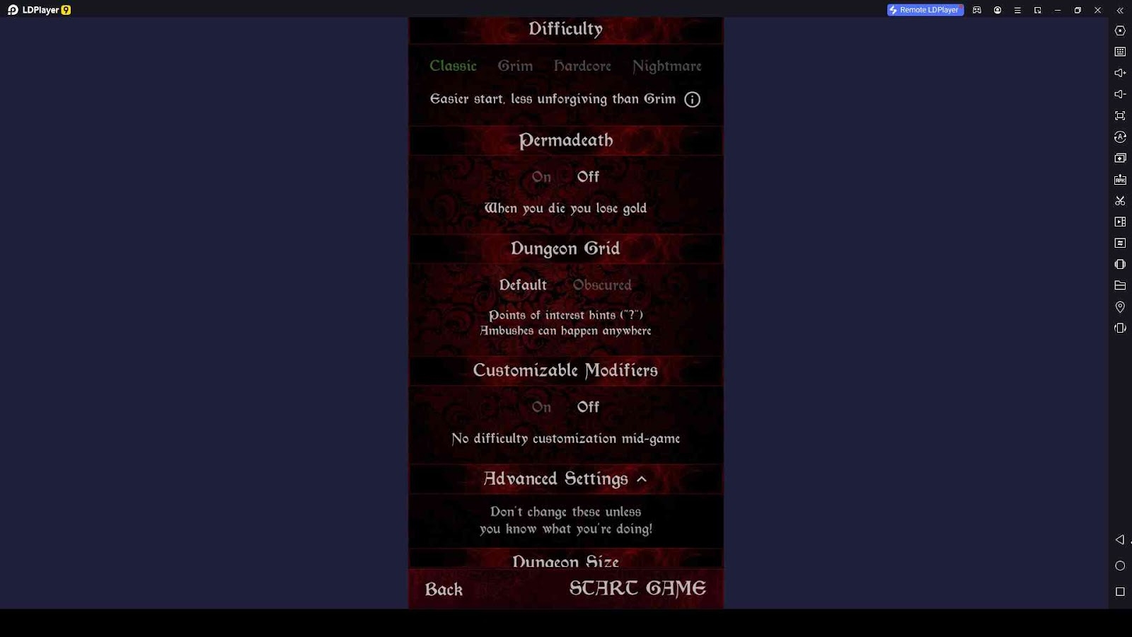 Choose a Difficulty