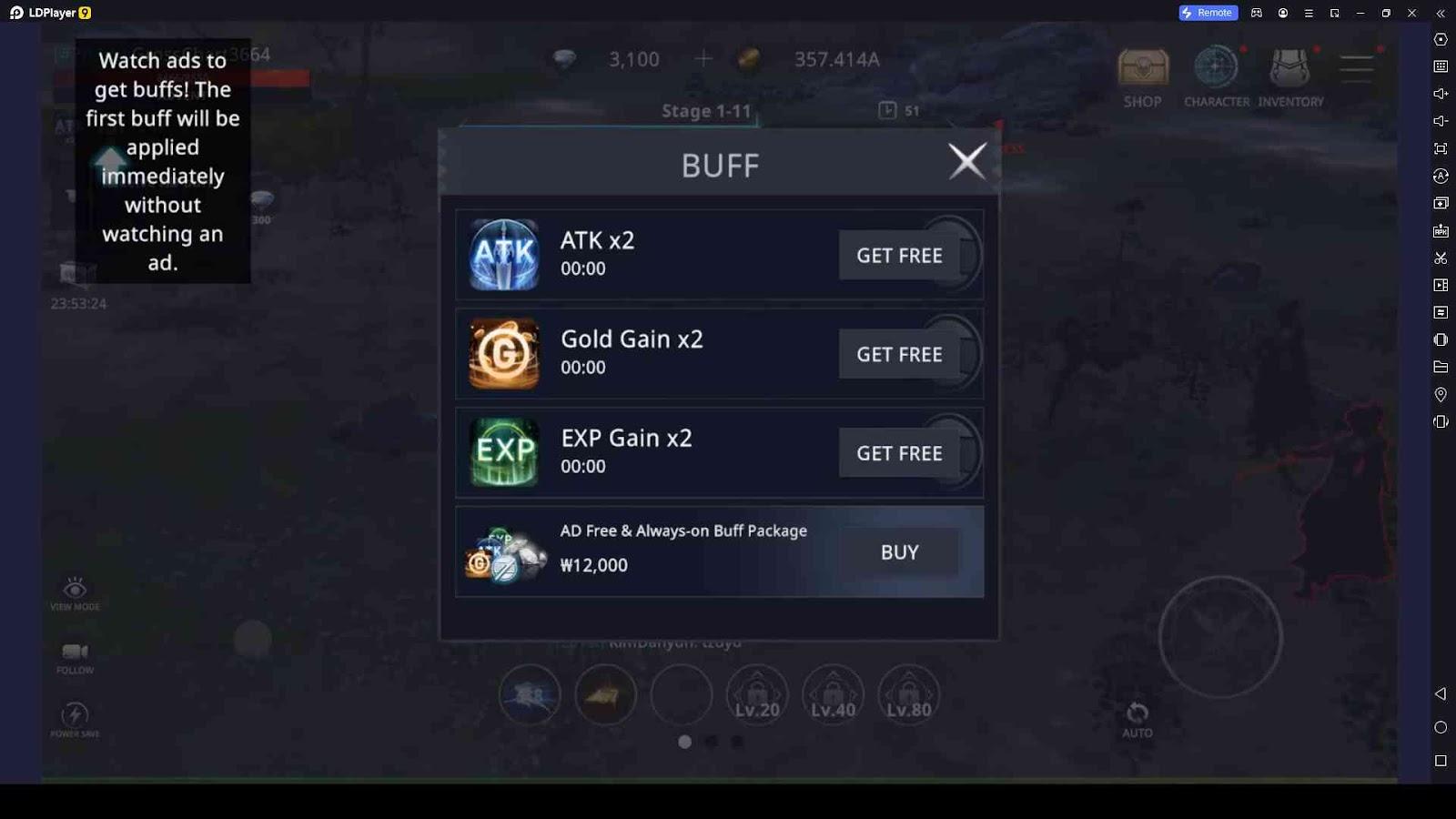 Buffs Through Ads