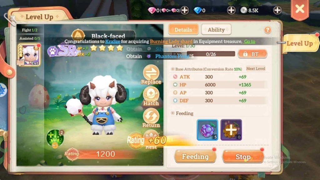 Feed Your Magicmons for Leveling Up