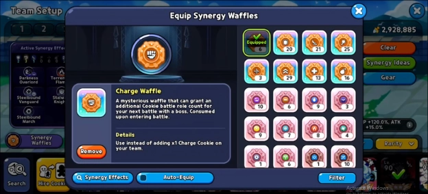 Synergy Waffles & Battle Activation