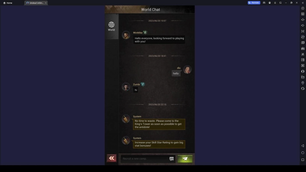 Chat with Other Players Chat with Other Players