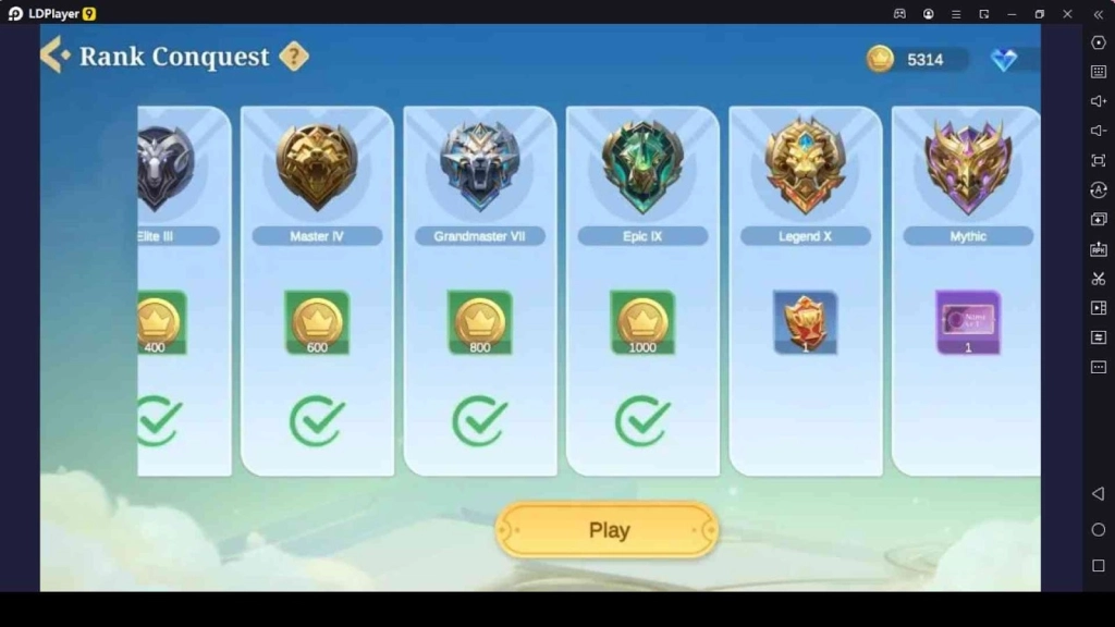Play through the Ranked Mode 