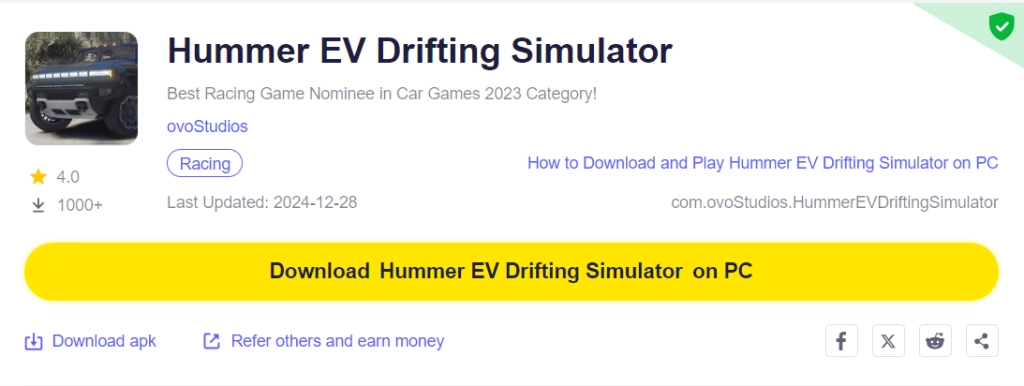 How to Download and Play Hummer EV Drifting Simulator on PC - Beginners Guide