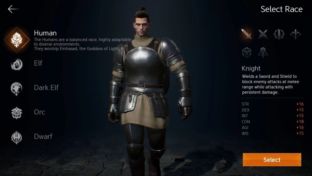 Choose Your Race and Class
