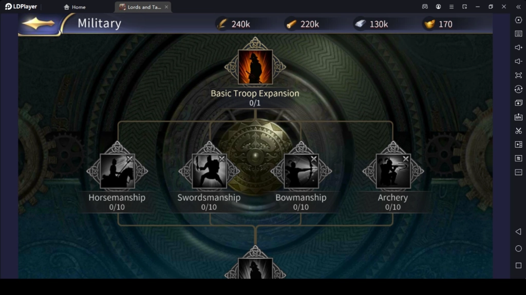 Military Building in Lords and Tactics Military Building in Lords and Tactics