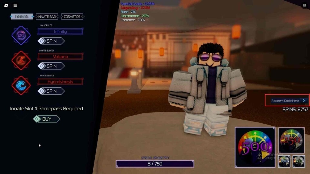 Redeeming Jujutsu Infinite codes