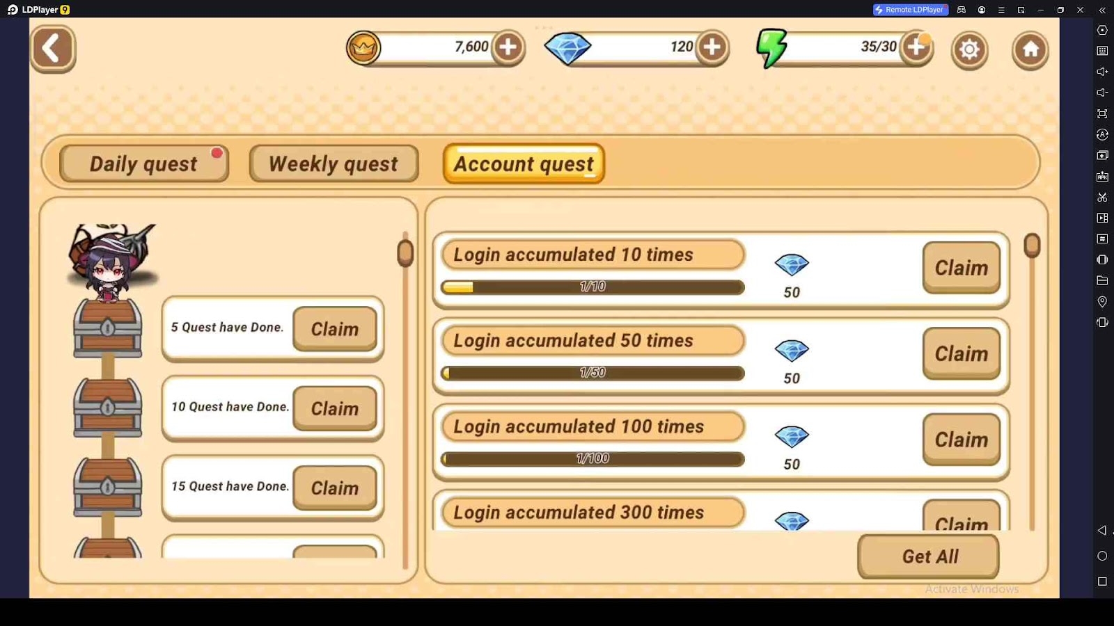 Follow Quests for Amazing Rewards