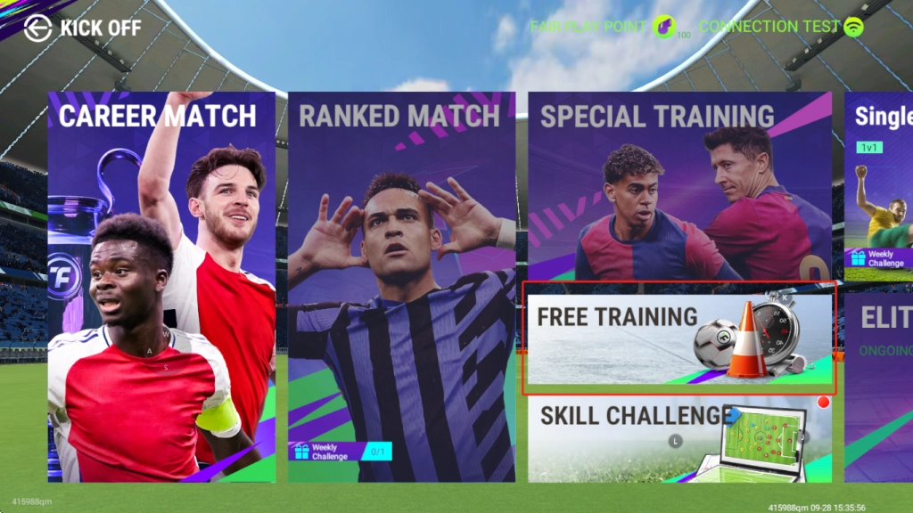 Free Training mode