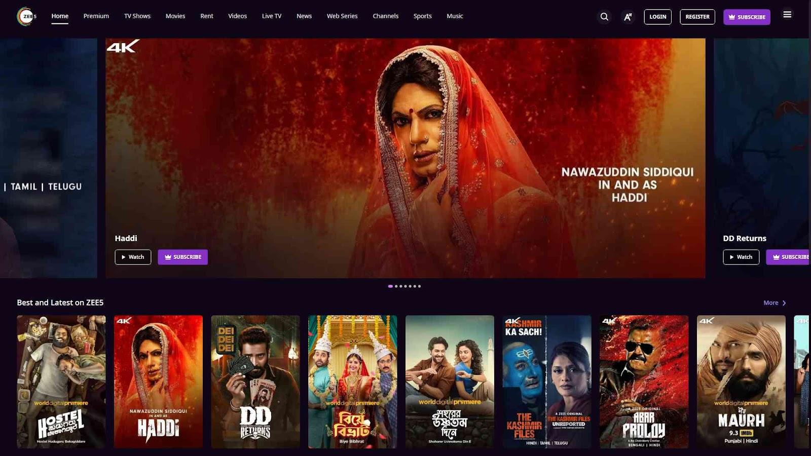 ZEE5 Movies, Web Series, Shows