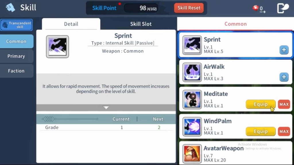 Equip the Best Skills and Upgrade Them 
