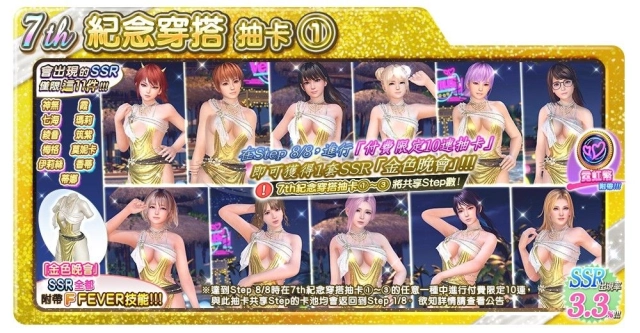 『DEAD OR ALIVE Xtreme Venus Vacation』慶祝 7 週年！身穿派對禮服泳裝慶祝♥