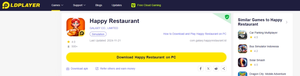 How Do I Download and Play Happy Restaurant on PC -Beginners Guide
