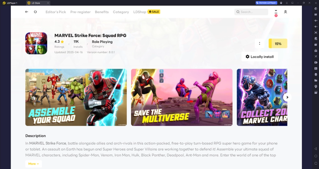 Play MARVEL Strike Force: Squad RPG on PC 3