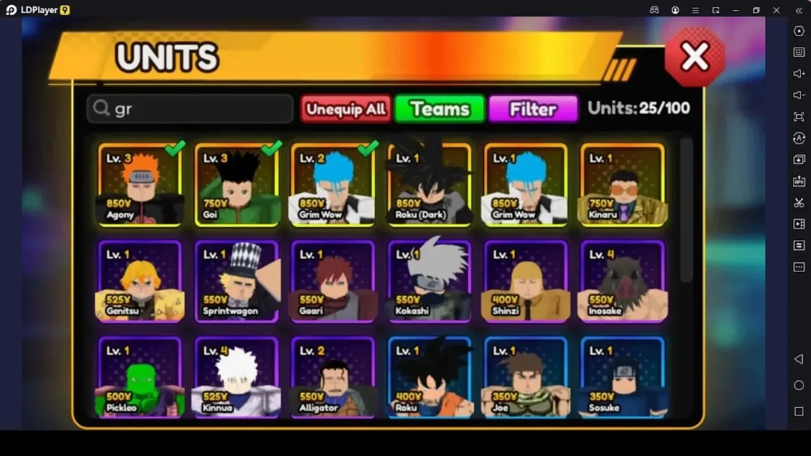 All Units in Anime Vanguards Tier List 