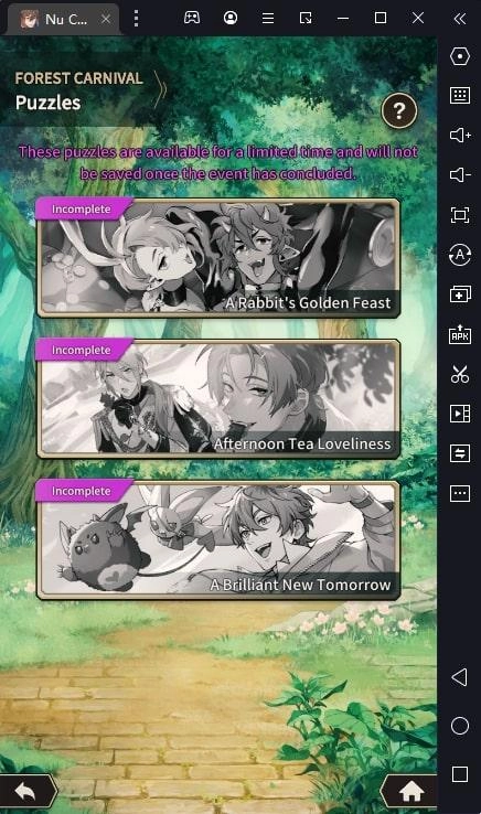 NU:Carnival Forest Carnival Limited Time Event Guide